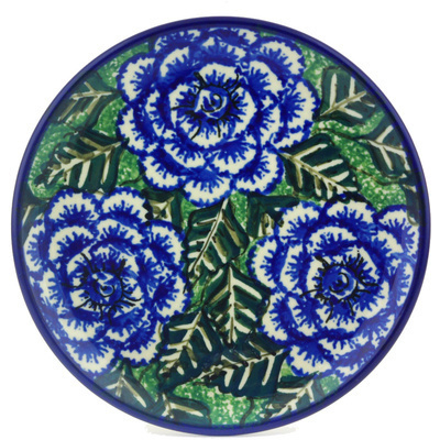 Polish Pottery Toast Plate Butterblue UNIKAT