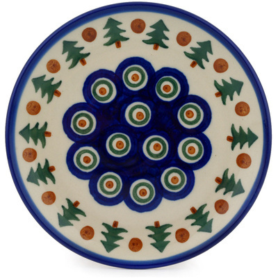 Polish Pottery Toast Plate Cranberries And Evergree