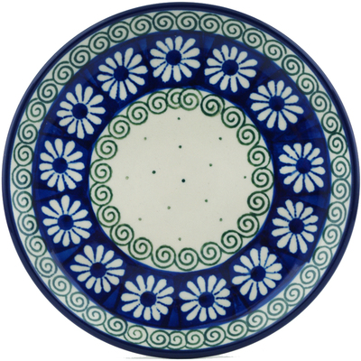 Polish Pottery Toast Plate Daisy Swirl