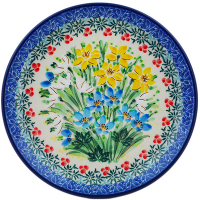Polish Pottery Toast Plate Dandy Daffodils UNIKAT