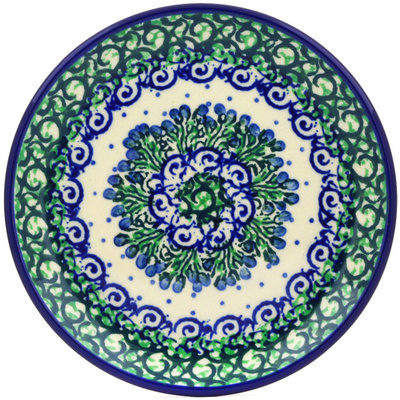 Polish Pottery Toast Plate Emerald Garden UNIKAT