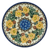Polish Pottery Toast Plate Fall Sunflowers UNIKAT