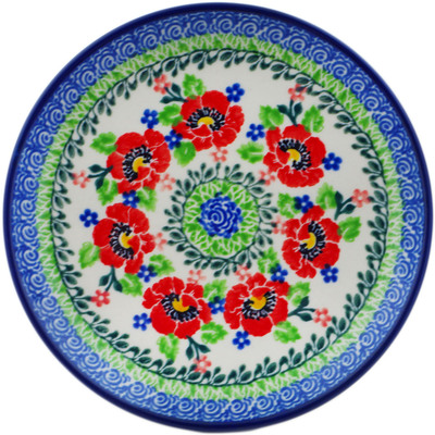 Polish Pottery Toast Plate Flourishing Flowers