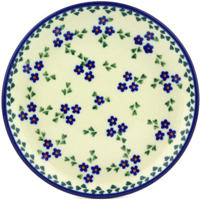 Polish Pottery Toast Plate Forget Me Not Chain