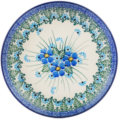Polish Pottery Toast Plate Forget Me Not UNIKAT
