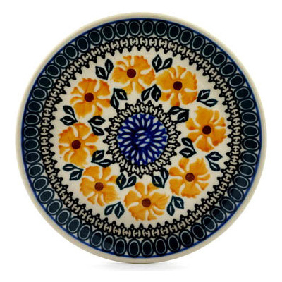 Polish Pottery Toast Plate Golden Medley