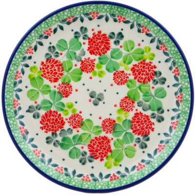Polish Pottery Toast Plate Hydrangea Wreath
