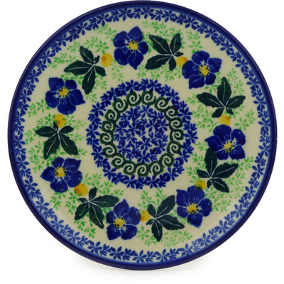Polish Pottery Toast Plate Infinity Flower