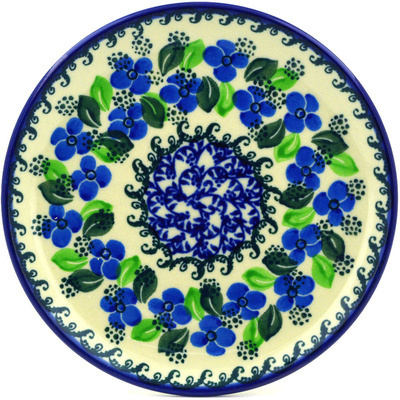 Polish Pottery Toast Plate Lime Flower