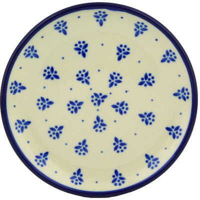 Polish Pottery Toast Plate Little Blue Bouquet