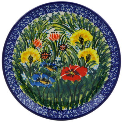 Polish Pottery Toast Plate Lucky Ladybug UNIKAT