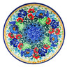 Polish Pottery Toast Plate Lupines And Roses UNIKAT