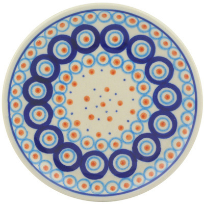 Polish Pottery Toast Plate Modern Peacock