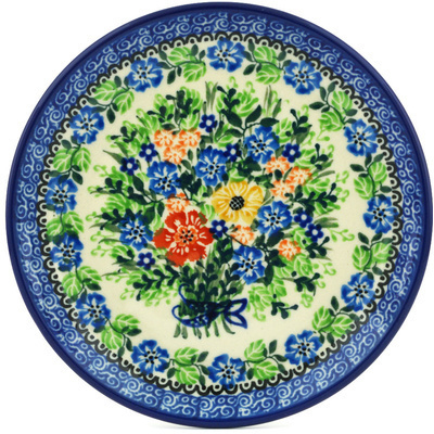 Polish Pottery Toast Plate Mom&#039;s Bouquet UNIKAT