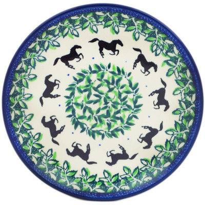 Polish Pottery Toast Plate Mustang Forest