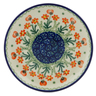 Polish Pottery Toast Plate Peach Spring Daisy