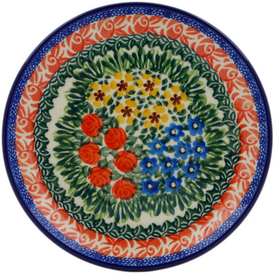 Polish Pottery Toast Plate Perennial Border UNIKAT