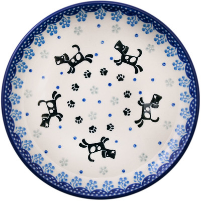 Polish Pottery Toast Plate Playing Pups