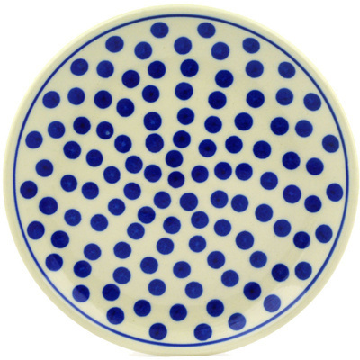 Polish Pottery Toast Plate Polka Dot Delight