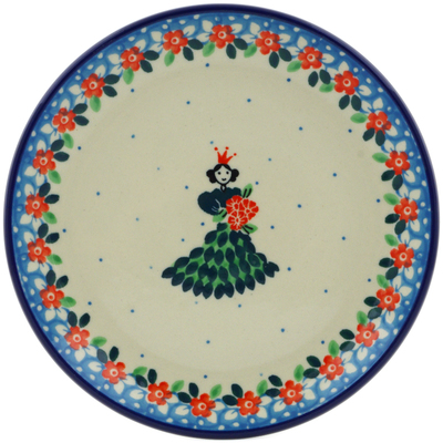 Polish Pottery Toast Plate Princess In A Green Dress