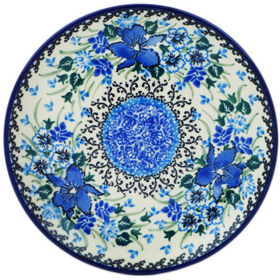 Polish Pottery Toast Plate Rhapsody In Blue UNIKAT
