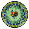 Polish Pottery Toast Plate Rooster Parade UNIKAT