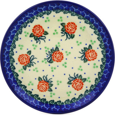 Polish Pottery Toast Plate Rose Field