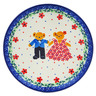 Polish Pottery Toast Plate Royal Teddy UNIKAT