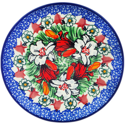 Polish Pottery Toast Plate Scarlet Flora UNIKAT