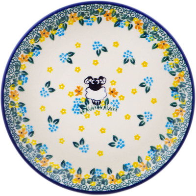 Polish Pottery Toast Plate Sheep In The Meadow