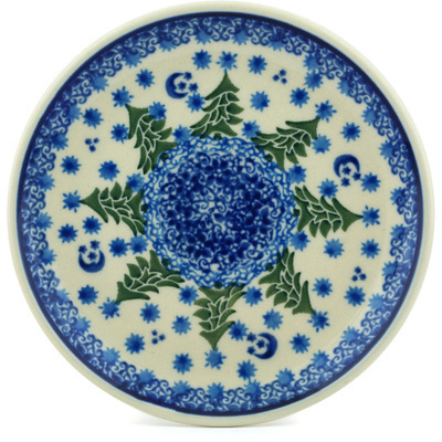 Polish Pottery Toast Plate Snowy Forest