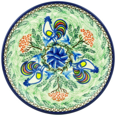 Polish Pottery Toast Plate Summer Rooster UNIKAT