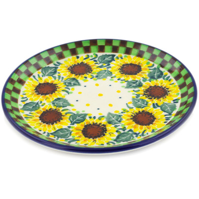 Polish Pottery Toast Plate Summer Sunflower UNIKAT