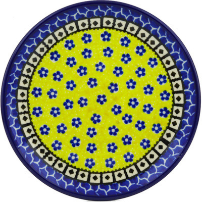 Polish Pottery Toast Plate Sunburst Daisies