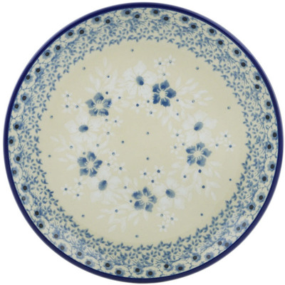 Polish Pottery Toast Plate White Frost