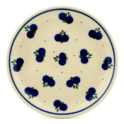 Polish Pottery Toast Plate Wild Blueberry