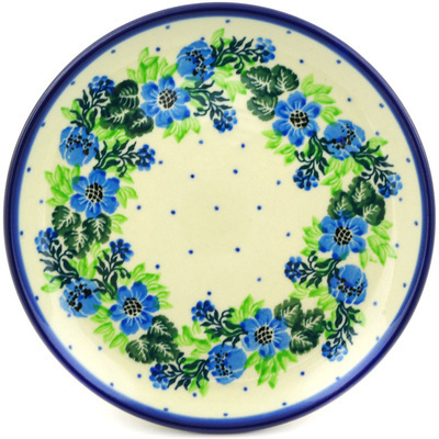 Polish Pottery Toast Plate Wildflower Wreath