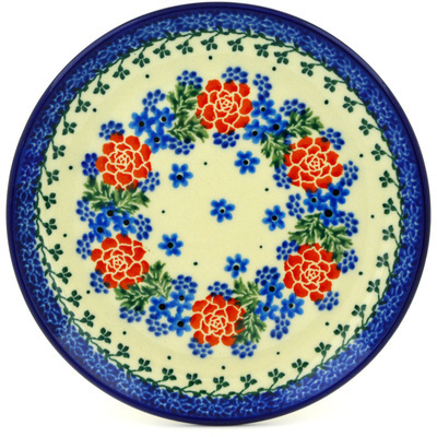 Polish Pottery Toast Plate Winter Wreath