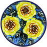 Polish Pottery Toast Plate Yellow Meadow UNIKAT