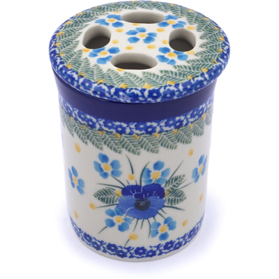 Polish Pottery Toothbrush Holder 4&quot; Blue Dreams