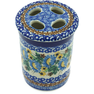 Polish Pottery Toothbrush Holder 4&quot; Summer Dreams UNIKAT