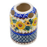 Polish Pottery Toothbrush Holder 4&quot; Sunflowers At Sunset UNIKAT