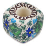 Polish Pottery Toothbrush Stand 2&quot; Blue Violet Garden UNIKAT