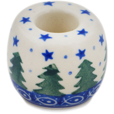 Polish Pottery Toothbrush Stand 2&quot; Piney Forest UNIKAT