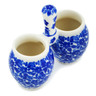 Polish Pottery Toothpick Holder 3&quot; Blue Bounty