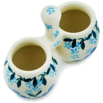 Polish Pottery Toothpick Holder 3&quot; Blue Joy