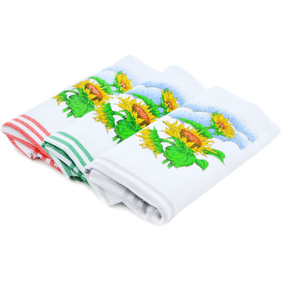 Textile cotton towel kitchen set of 3 Sunflowers