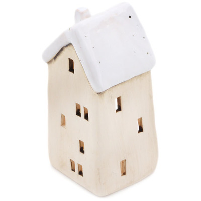 Ceramic Townhome Luminary Candle Holder 6-inch  White
