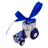 Polish Pottery Tractor Ornament 3&quot; Flowers On The Lake