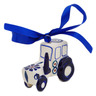 Polish Pottery Tractor Ornament 3&quot; Peacock